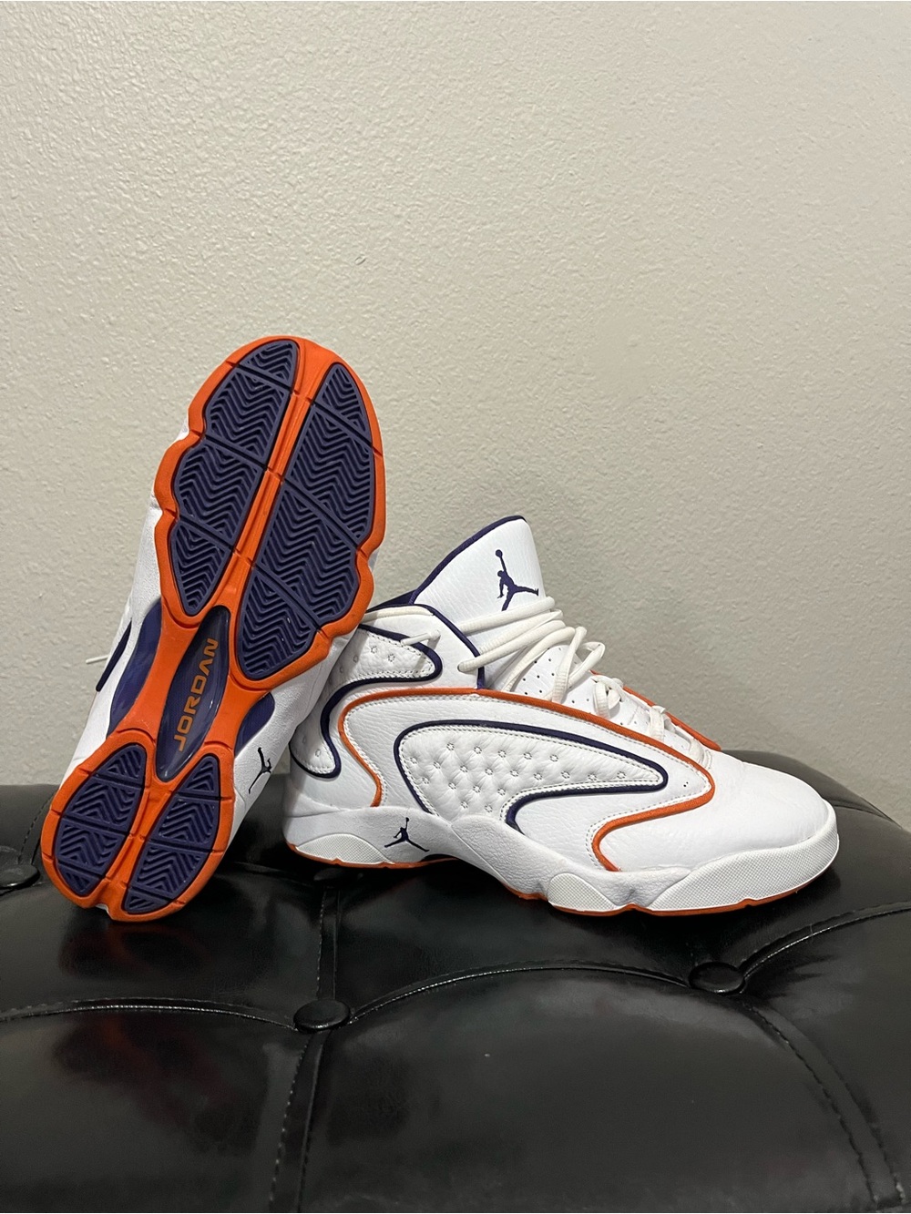 Jordan OG White Shoes with Purple and Orange Accents - Picture 4 of 6